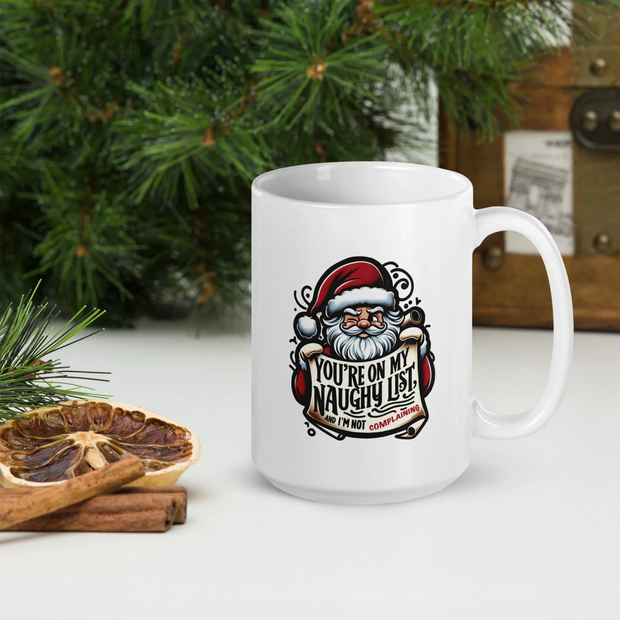 Naughty List White glossy mug