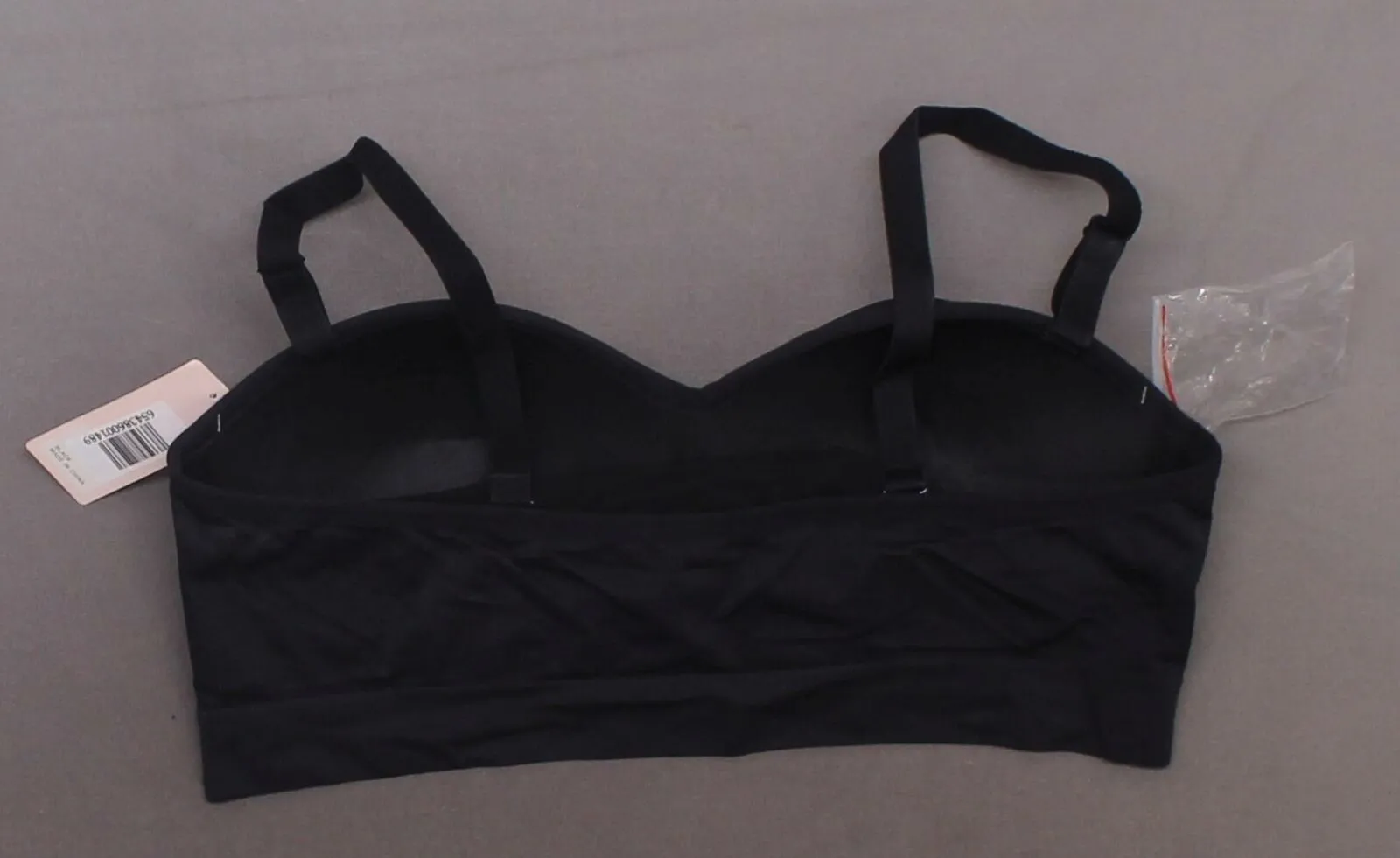 Nearly Nude Women's Seamless Wireless Bandeau Bra With Optional Straps Black XXL