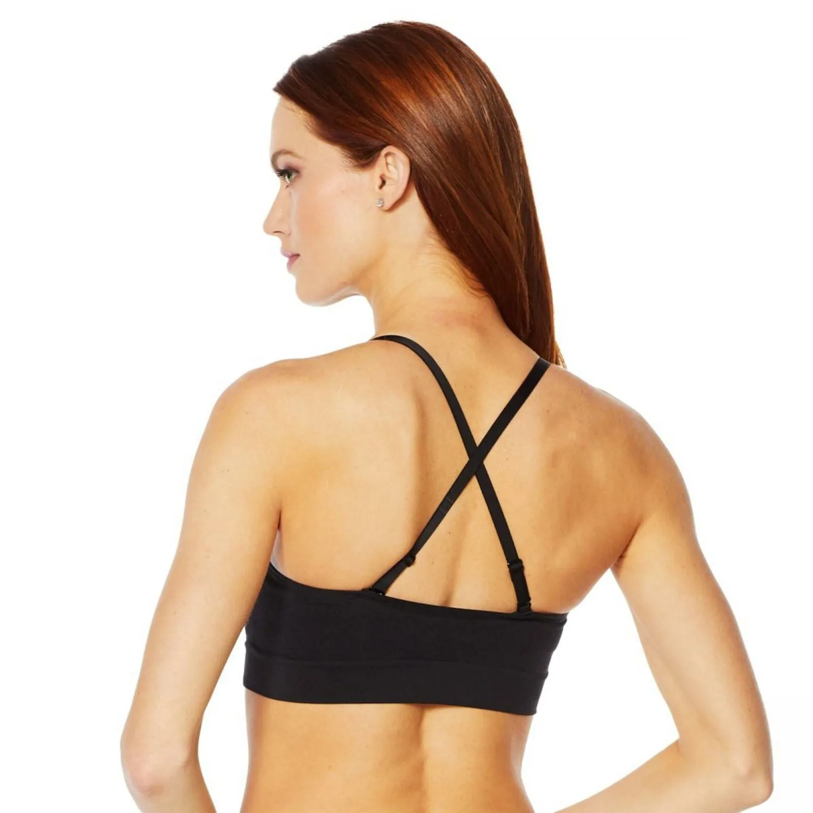 Nearly Nude Women's Seamless Wireless Bandeau Bra With Optional Straps Black XXL