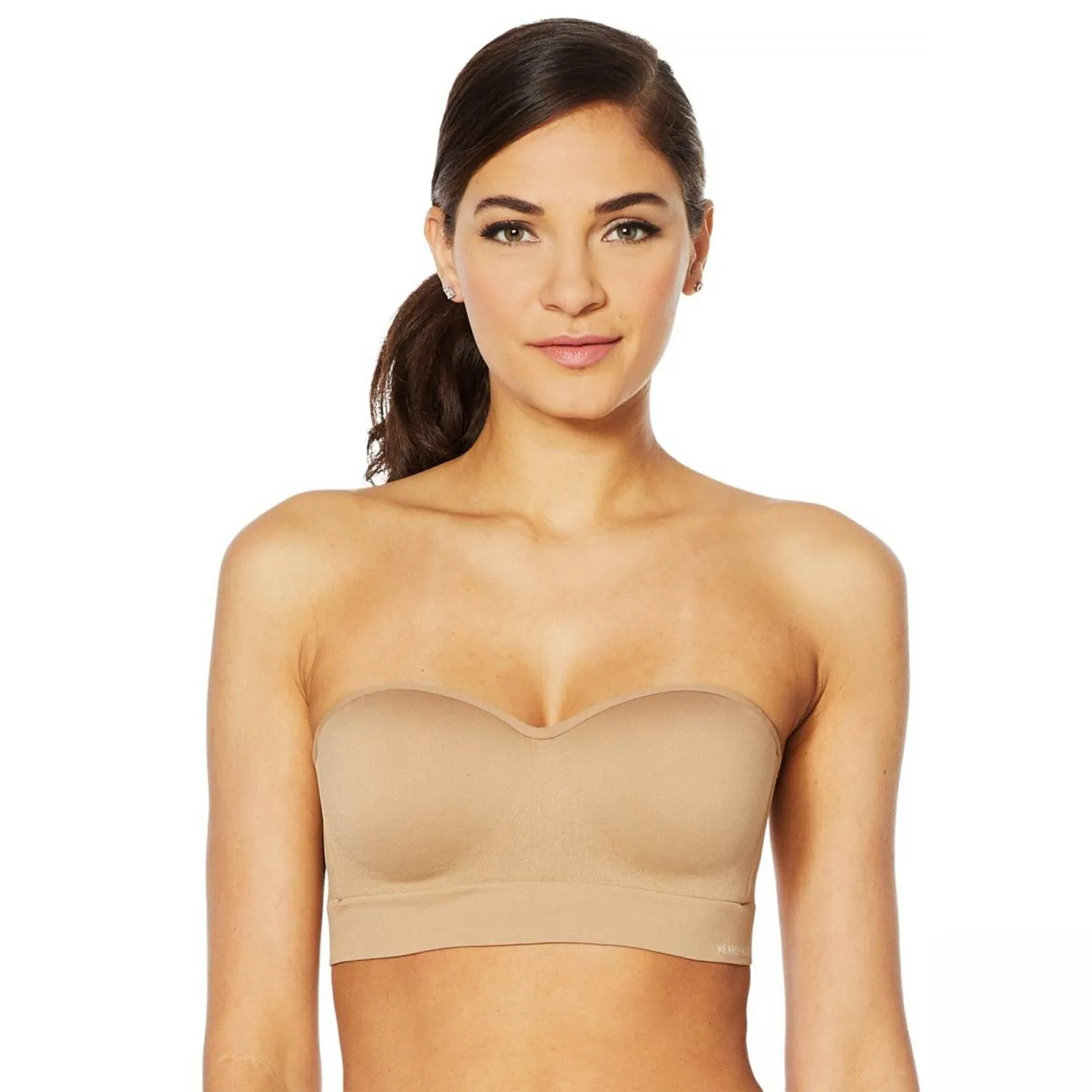 Nearly Nude Women's Seamless Wireless Bandeau Bra With Optional Straps