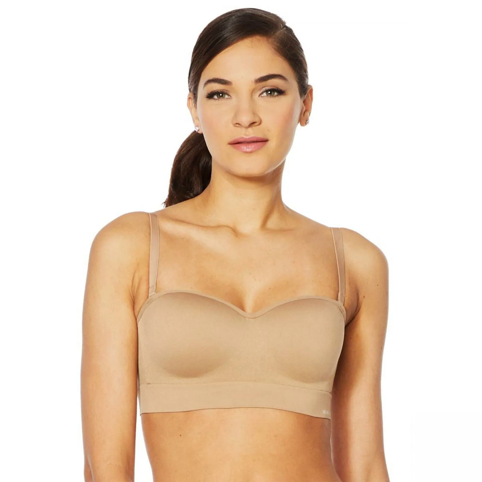 Nearly Nude Women's Seamless Wireless Bandeau Bra With Optional Straps