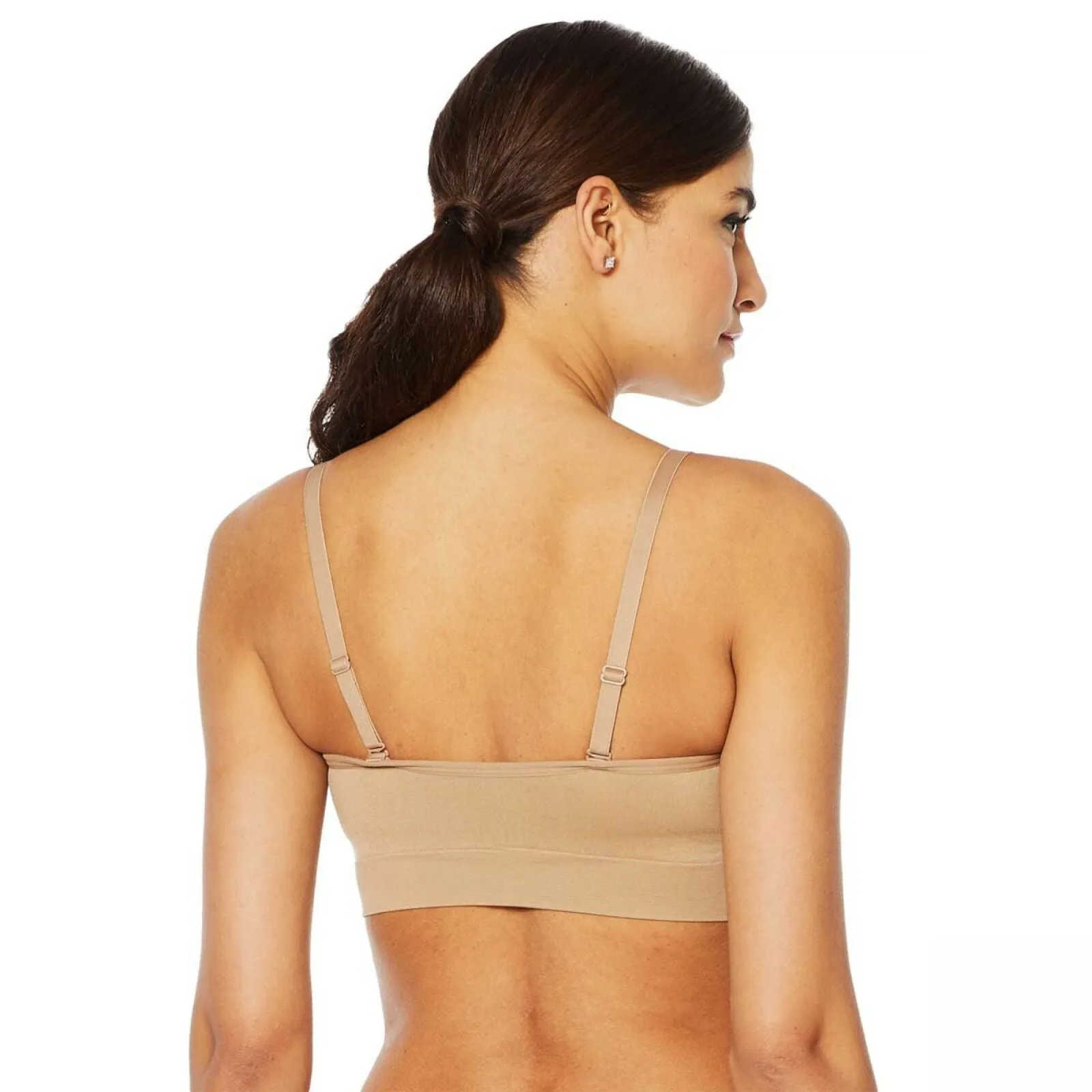 Nearly Nude Women's Seamless Wireless Bandeau Bra With Optional Straps