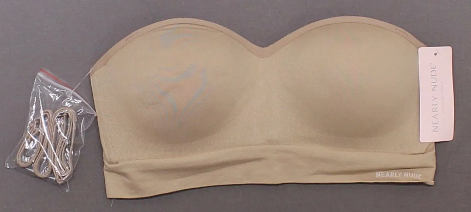 Nearly Nude Women's Seamless Wireless Bandeau Bra With Optional Straps