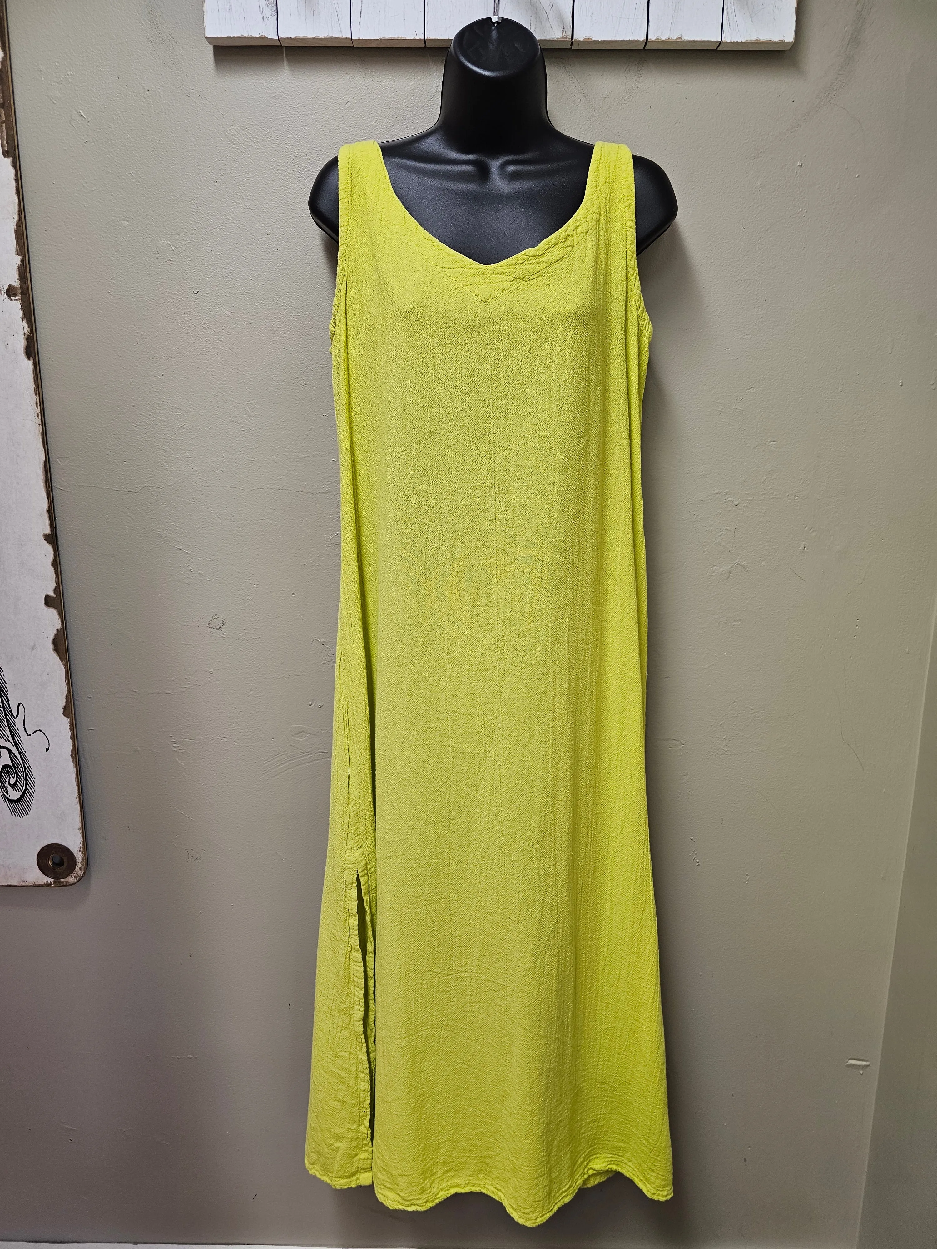 NEW COLORS! 5 Colorways - Sip "Sangria"  in this Long Cotton Sleeveless Dress