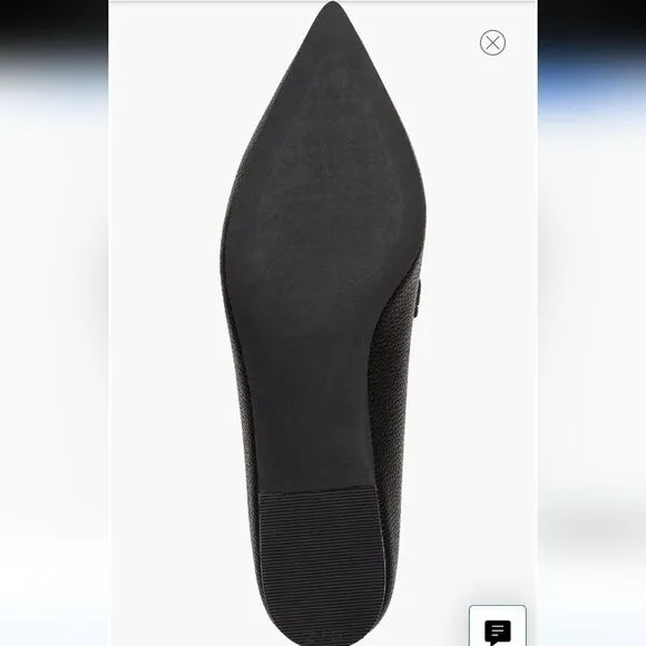 New Linea Paolo Mabel Pointed Toe Loafer leather gold chain hard pointy black 13