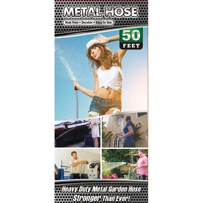 New Stainless Steel Hose-50 FT! The world's toughest garden hose! Durable, Kink Free, Heavy Duty!! Box has damage!