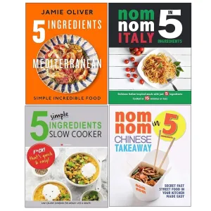 Nom Nom Italy,5 Simple Ingredients Mediterranean, Nom Nom Chinese 4 Books Set