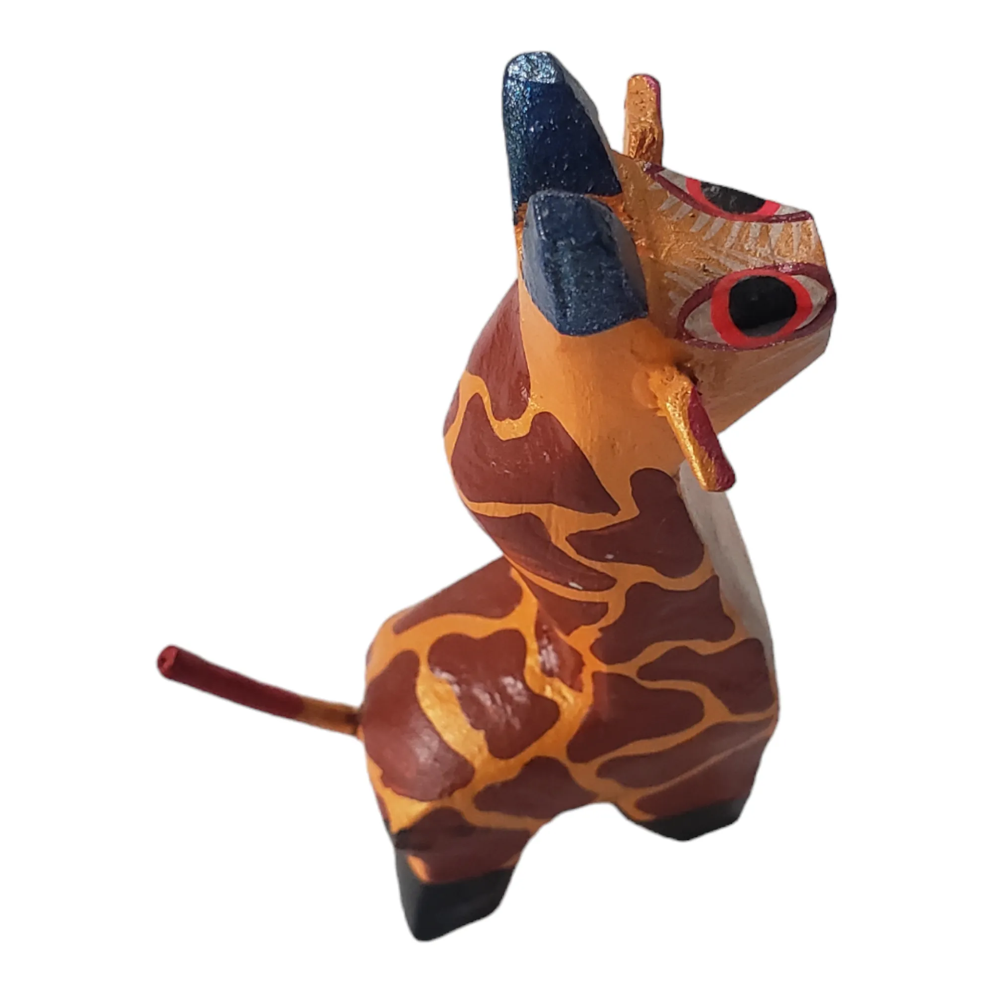 Oaxacan Alebrije Giraffe Mini Wood Carving Mexican