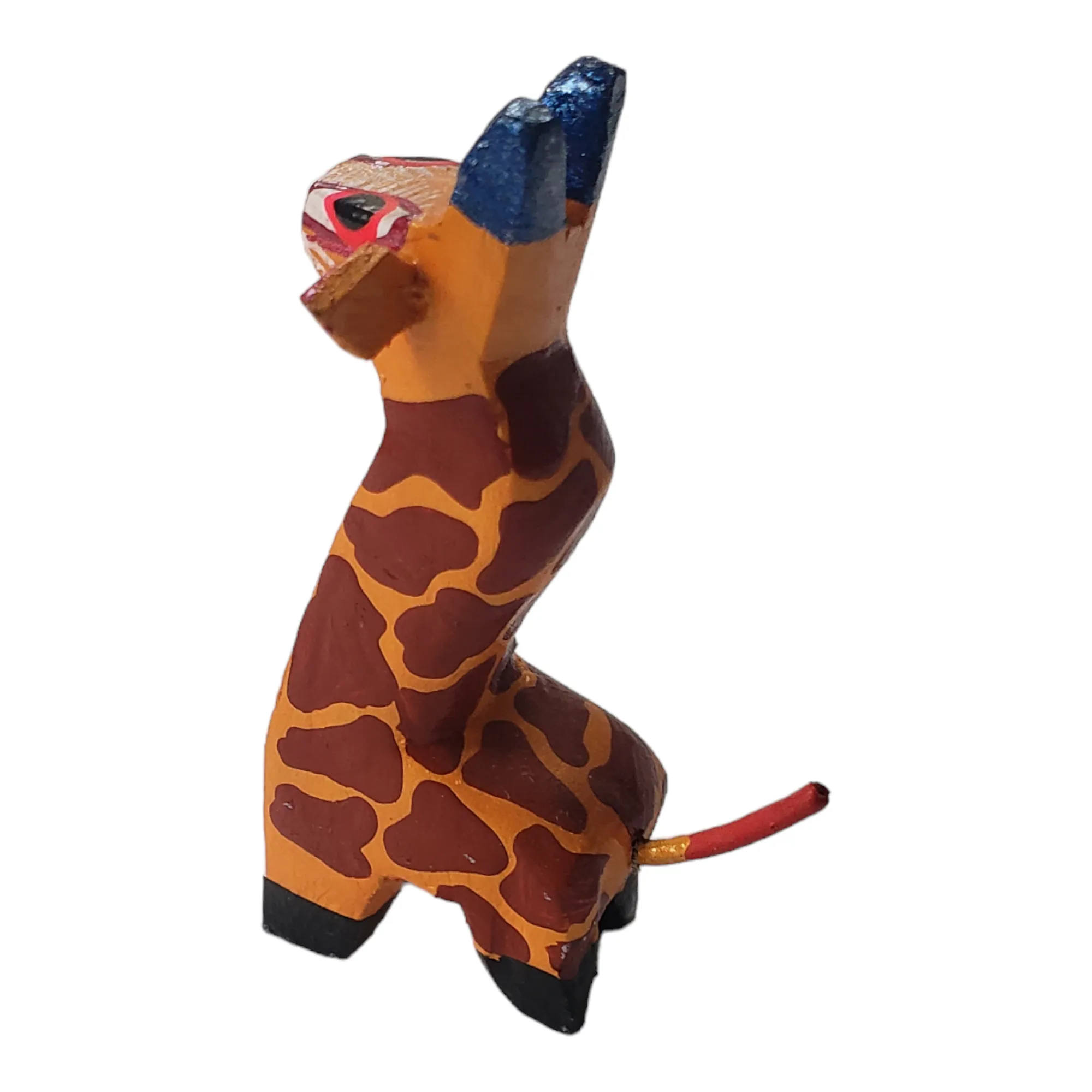 Oaxacan Alebrije Giraffe Mini Wood Carving Mexican