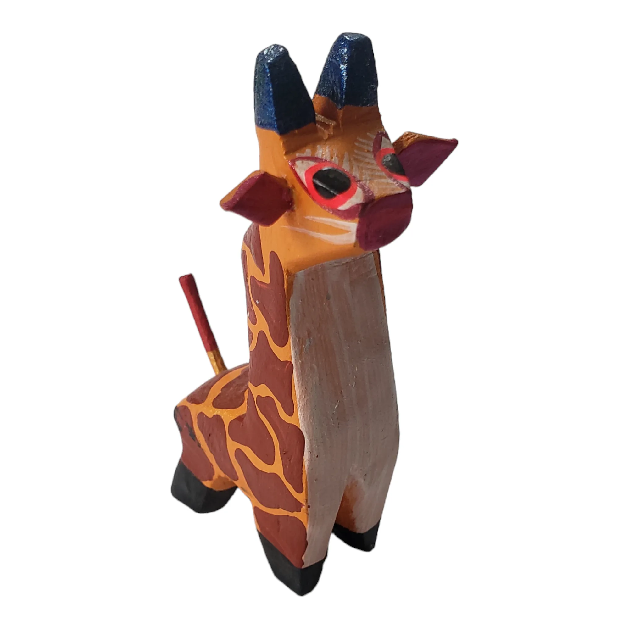 Oaxacan Alebrije Giraffe Mini Wood Carving Mexican