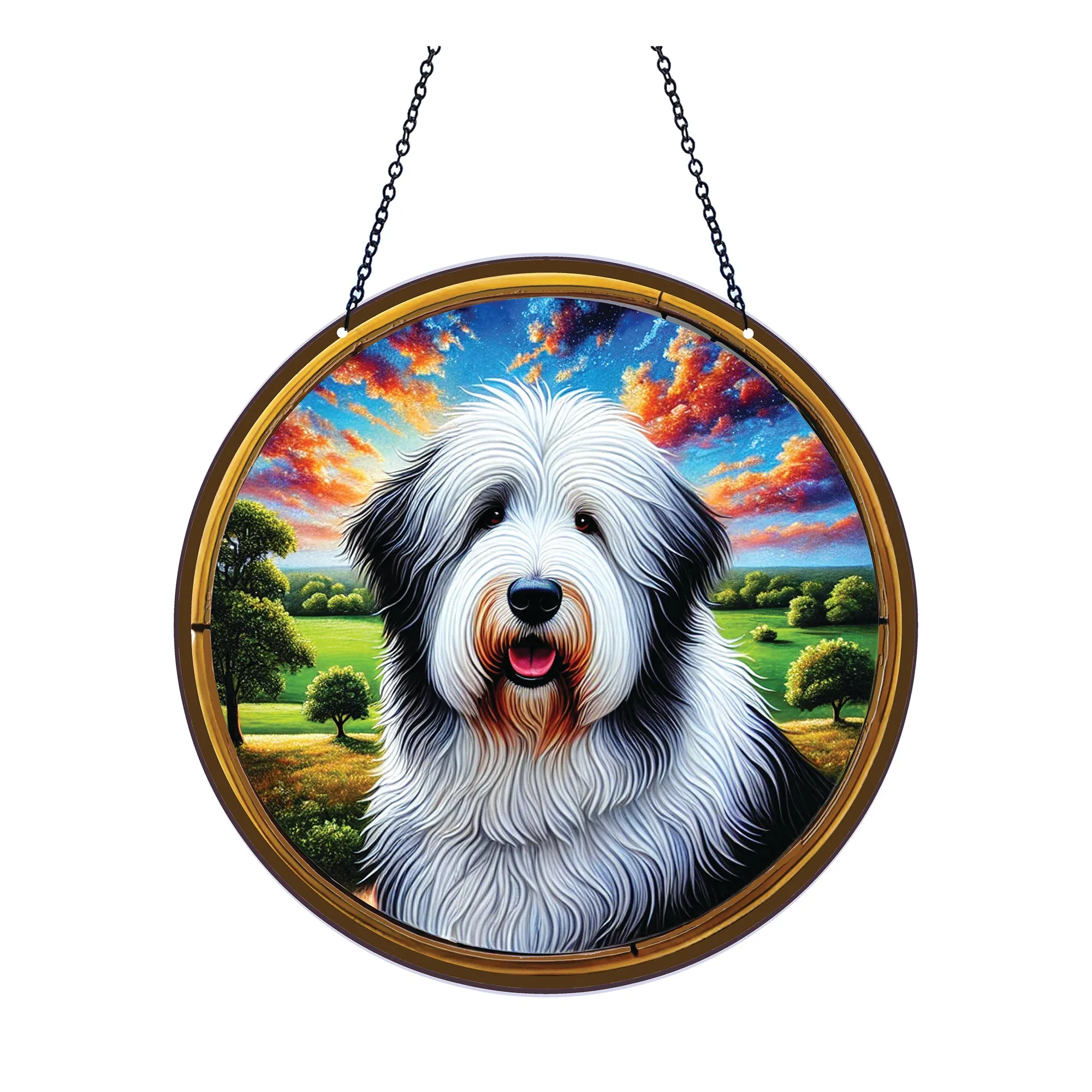 Old English Sheep Dog Acrylic Suncatcher #SC515 by d'ears