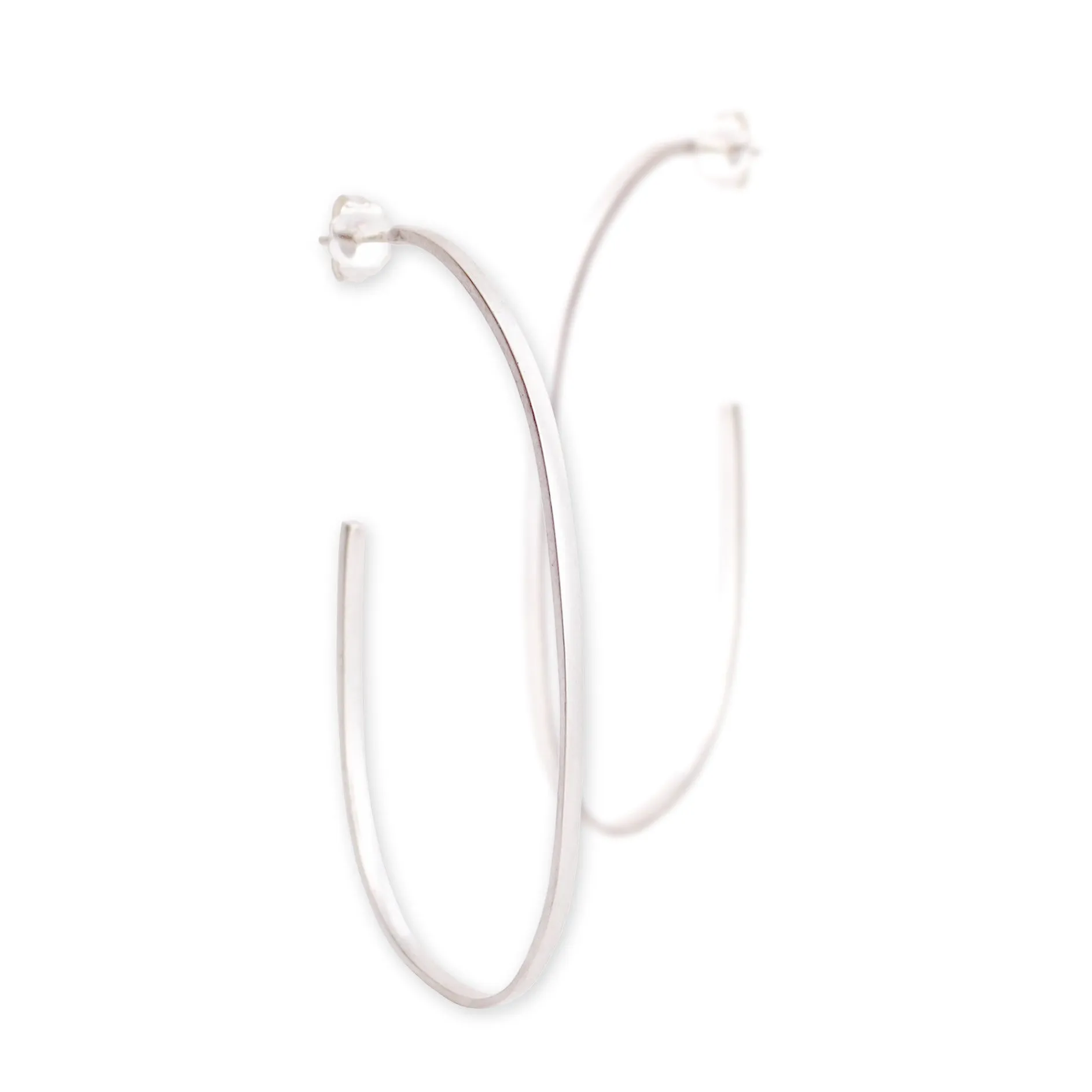 oval sliver hoops