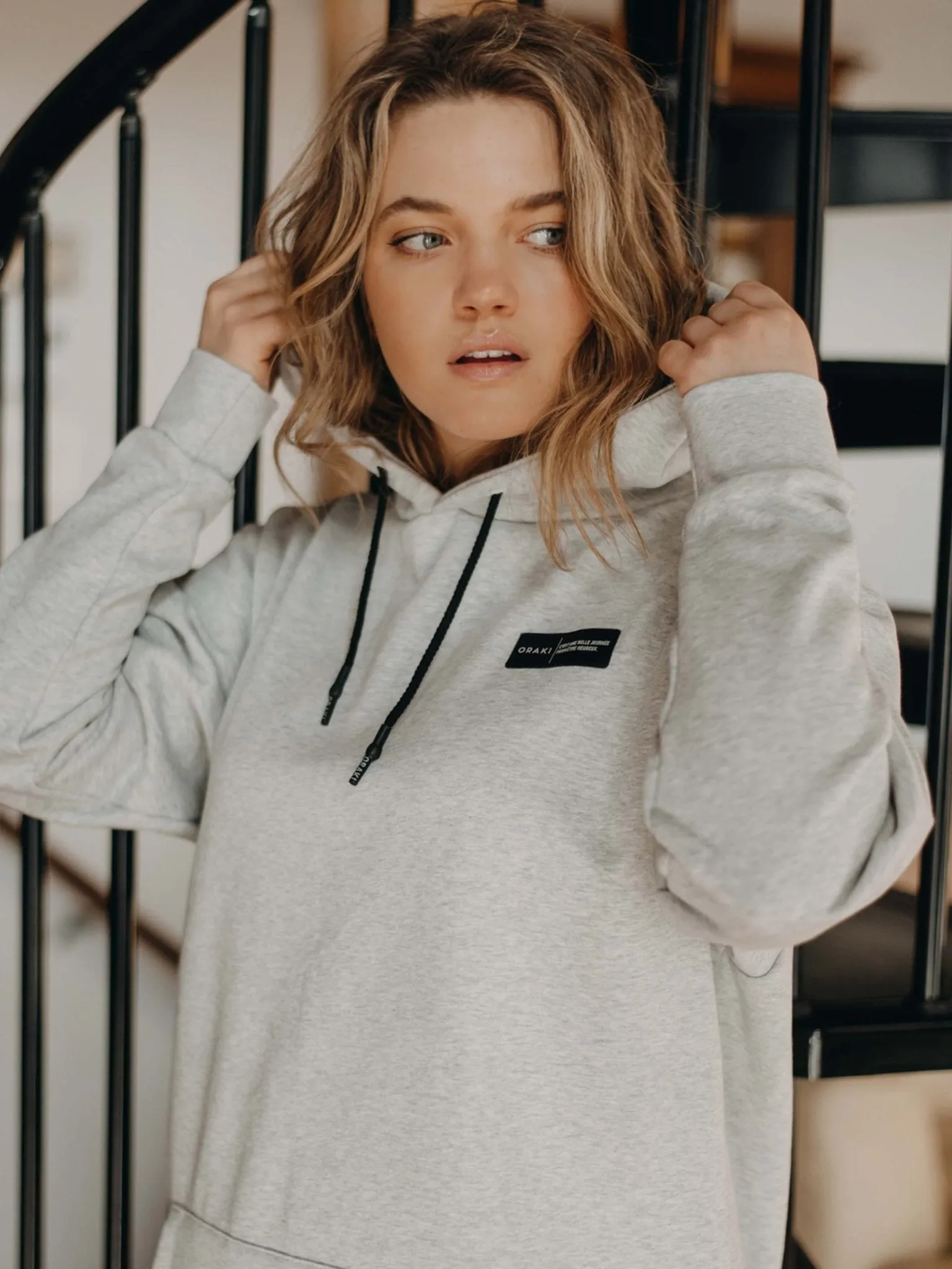 Oversized Hoodie - Gris Pâle Chiné