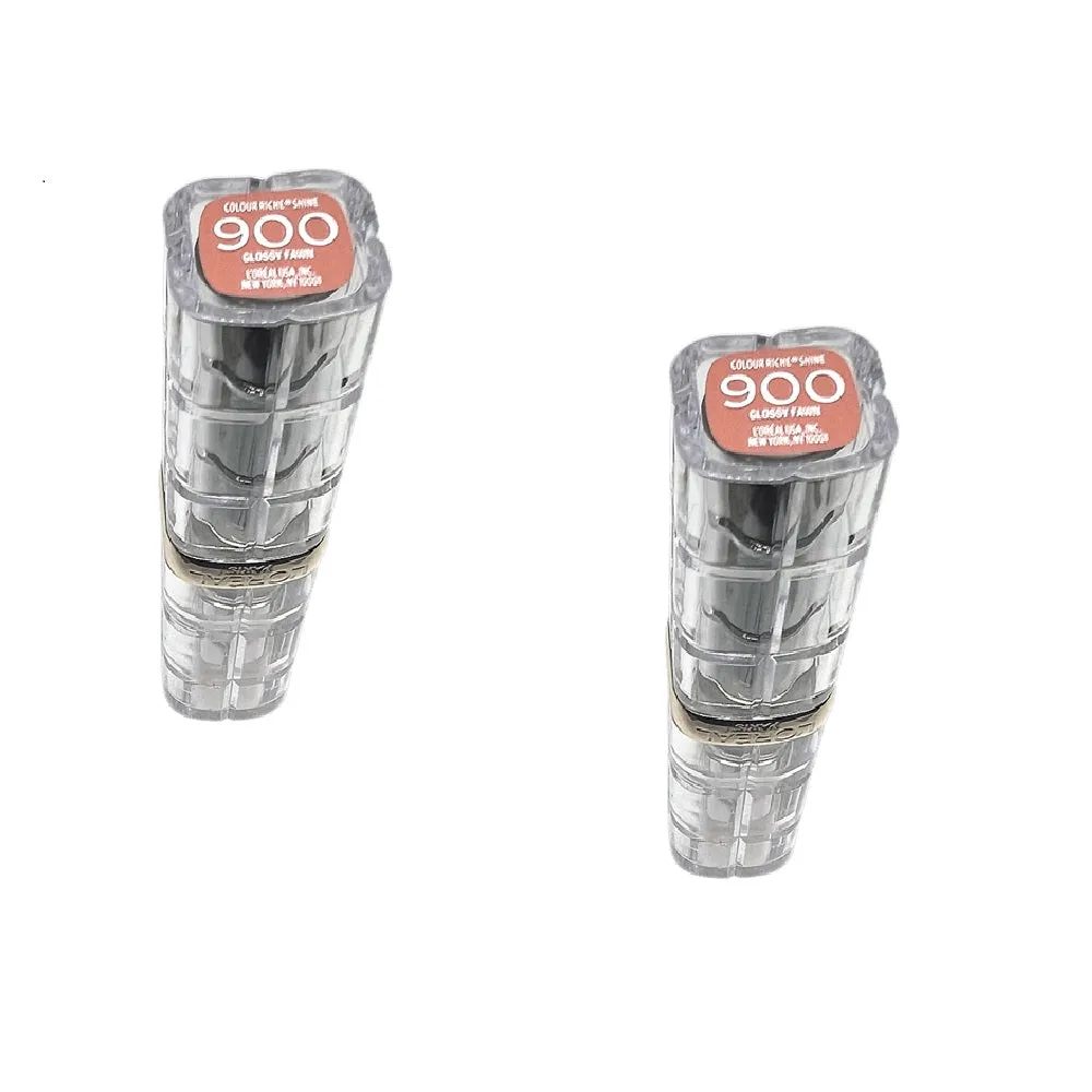 Pack of 2 L'Oreal Paris Colour Riche Shine Lipstick, Glossy Fawn # 900