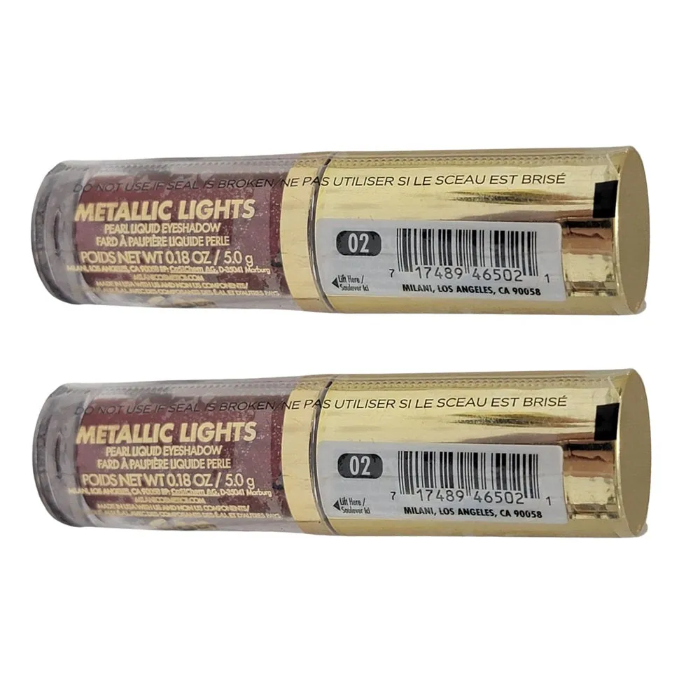 Pack of 2 Milani Metallic Lights Pearl Liquid Eyeshadow, Fiery Metallic 02
