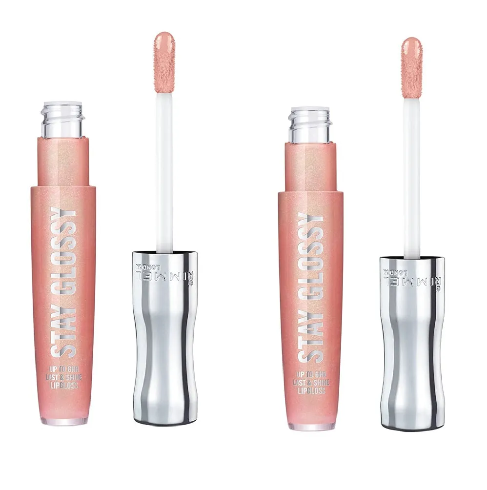 Pack of 2 Rimmel London Stay Glossy 3D Lip Gloss, Popcorn for 2 # 113