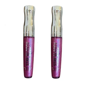 Pack of 2 Rimmel Stay Glossy 6HR Lip Gloss, Grapevine Groove # 185