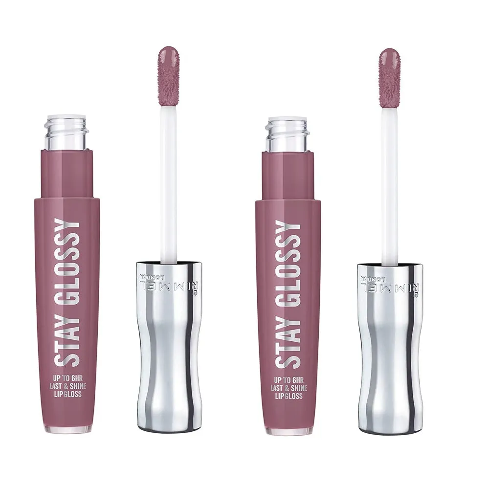 Pack of 2 Rimmel Stay Glossy 6HR Lip Gloss, Tainted Love # 200