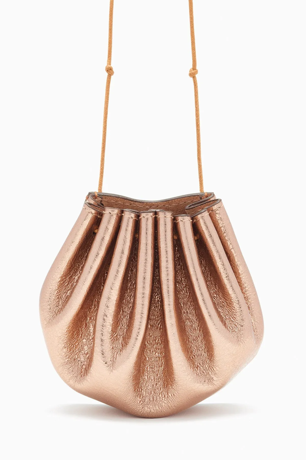 Paloma Ruched Pochette in Rose Gold