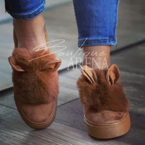 Pantofi casual dama cu urechi Benigna maro