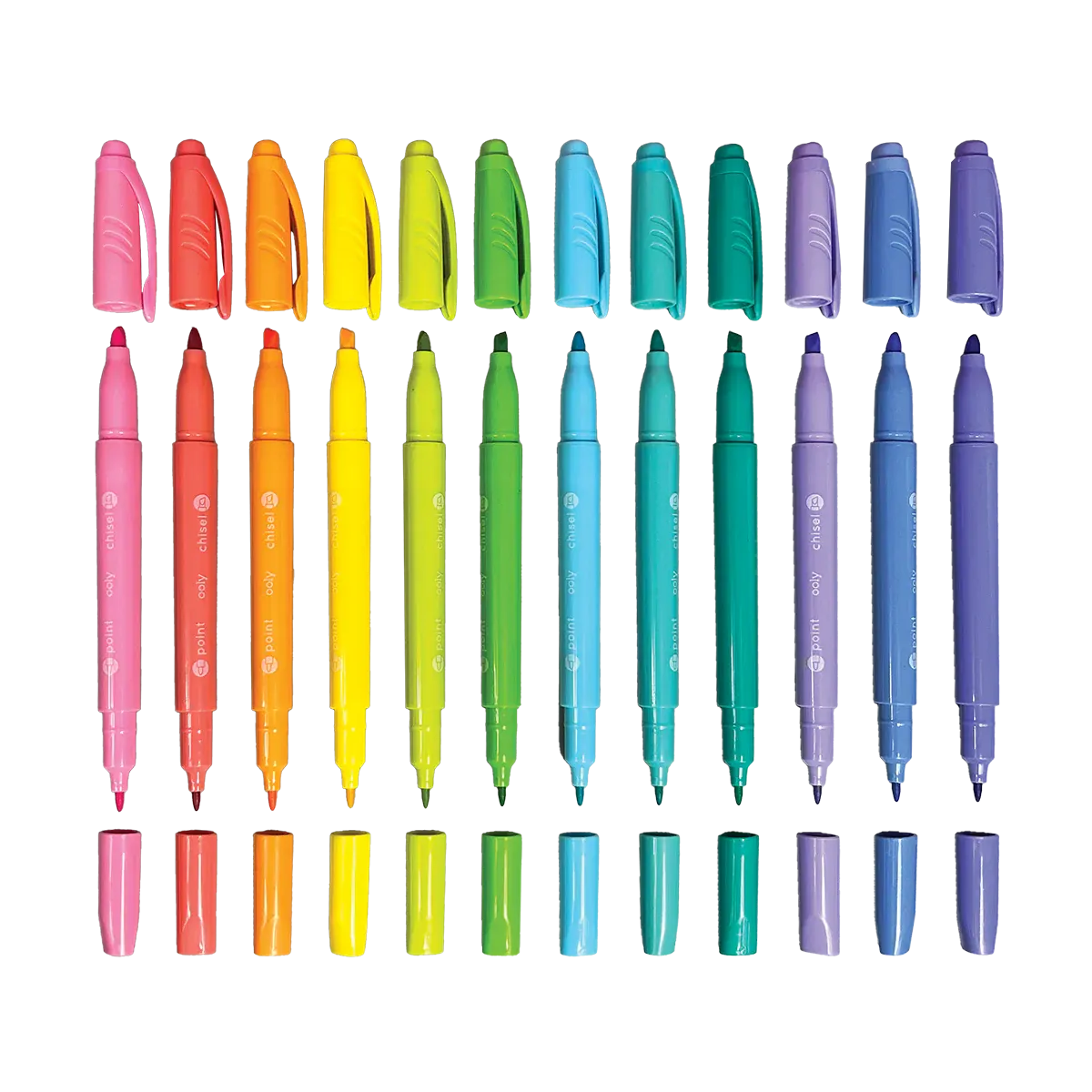 Pastel Hues Dual Tip Markers - Set of 12