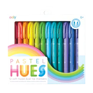 Pastel Hues Dual Tip Markers - Set of 12