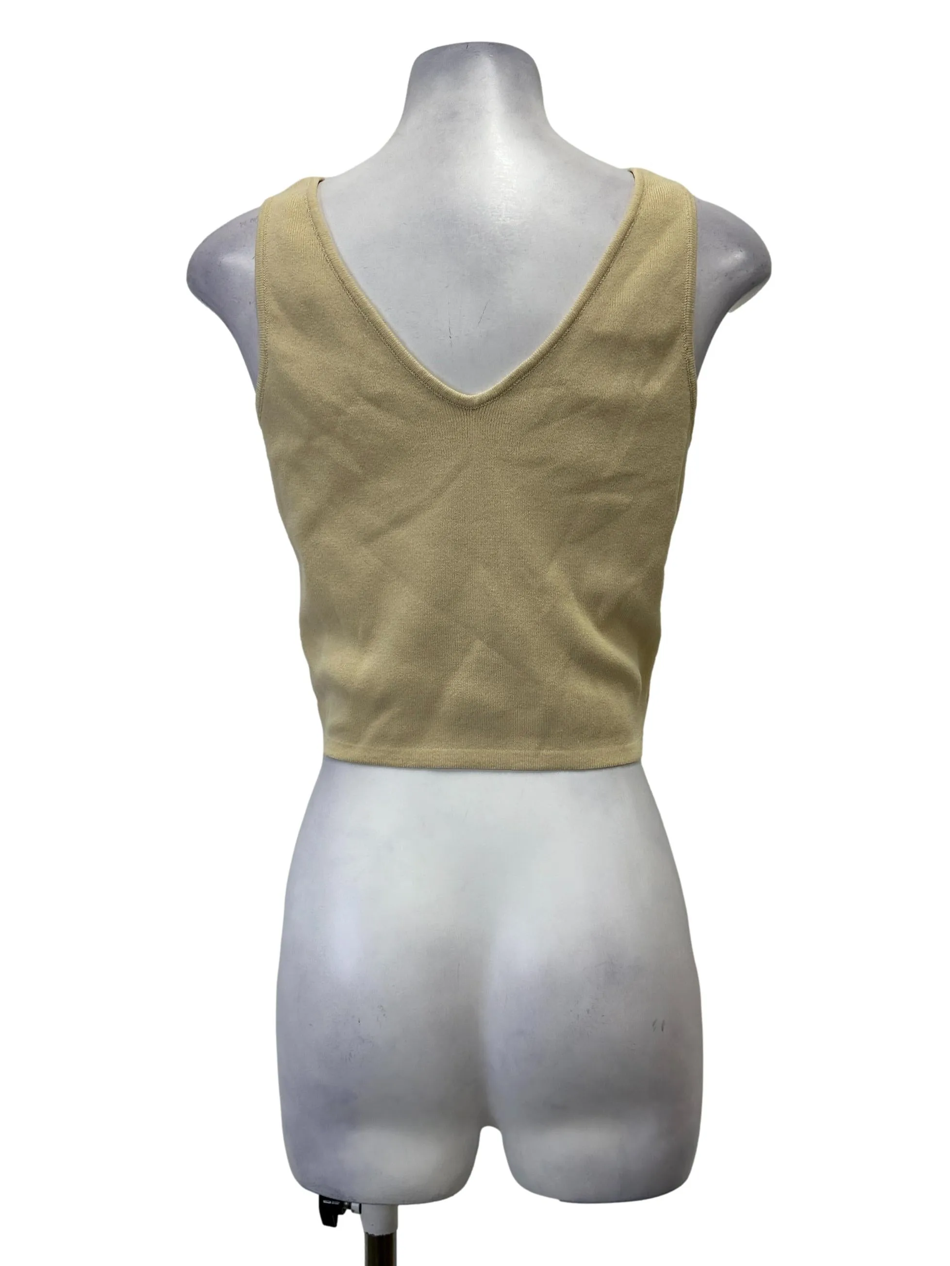 Pastel Yellow Multiway Neckline Sleeveless Tank Top OSN