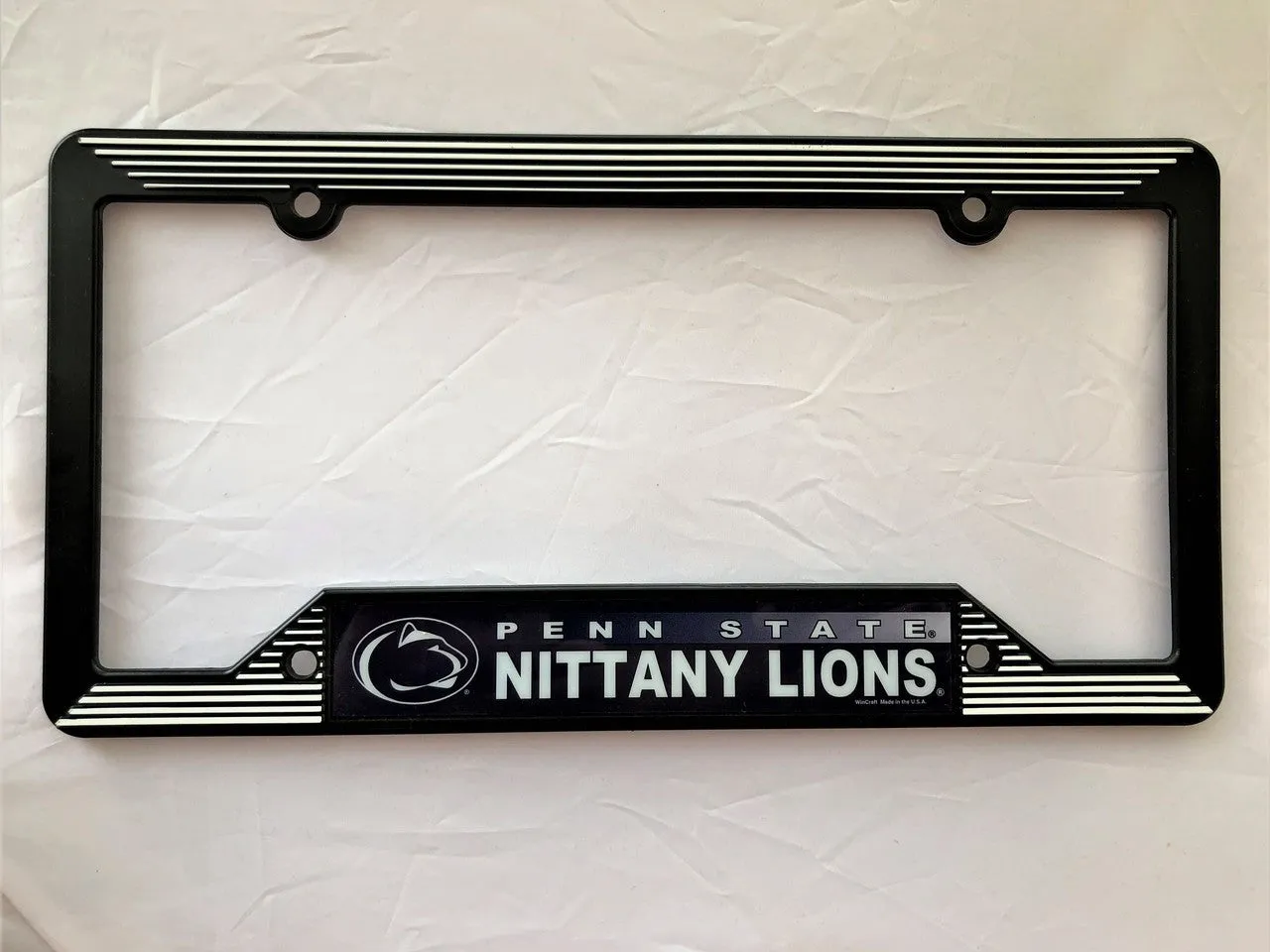 Penn State Nittany Lions License Plate Frame Plastic Black