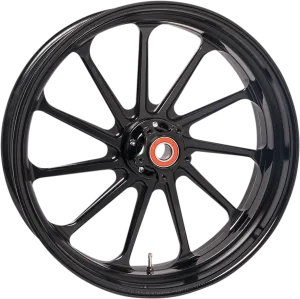 Performance Machine 12047106SLAJAPB One-Piece Aluminum Front Wheel without ABS (Dual Disc) - 21in. x 3.5in. - Assault Black