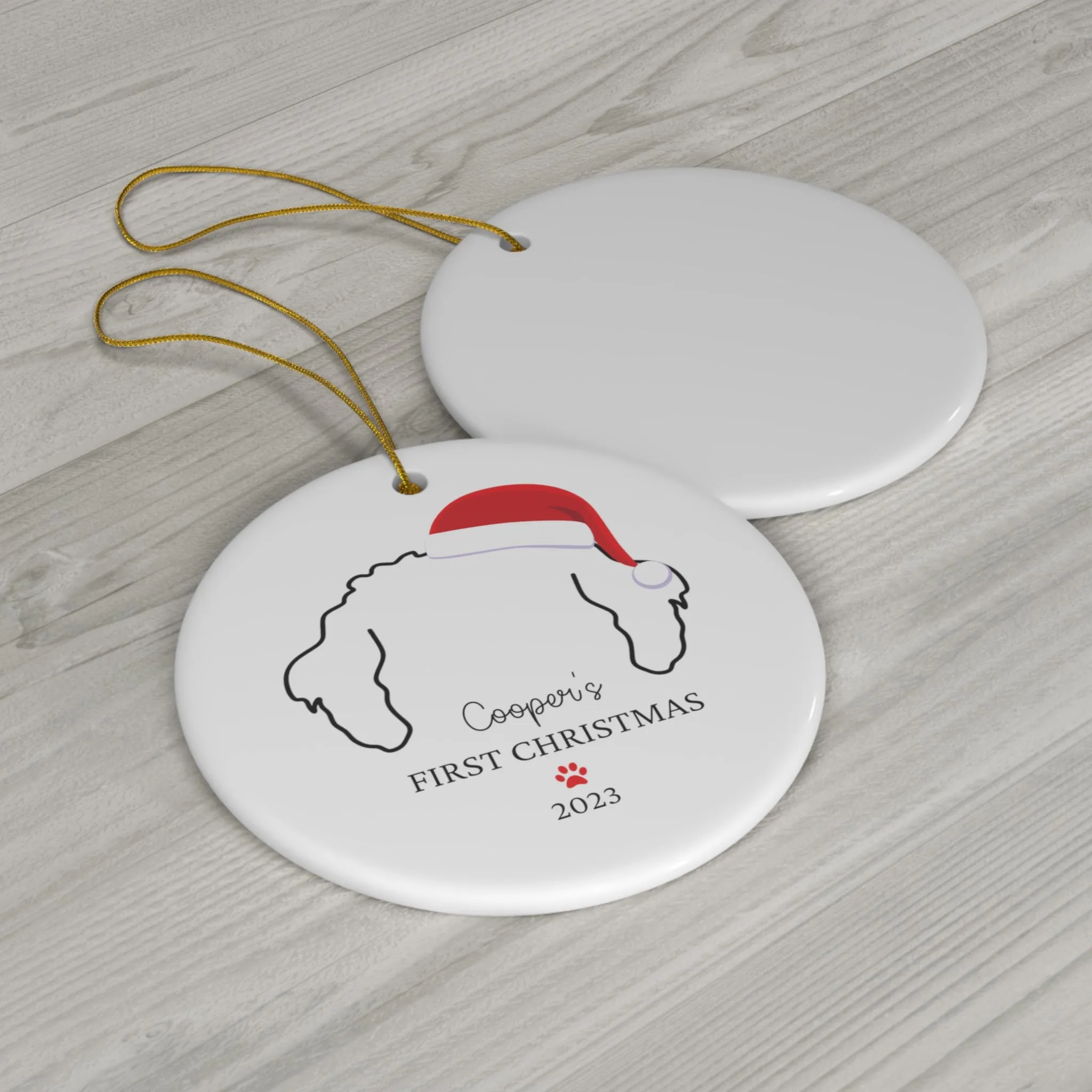 Personalized Dog Ear Ornament