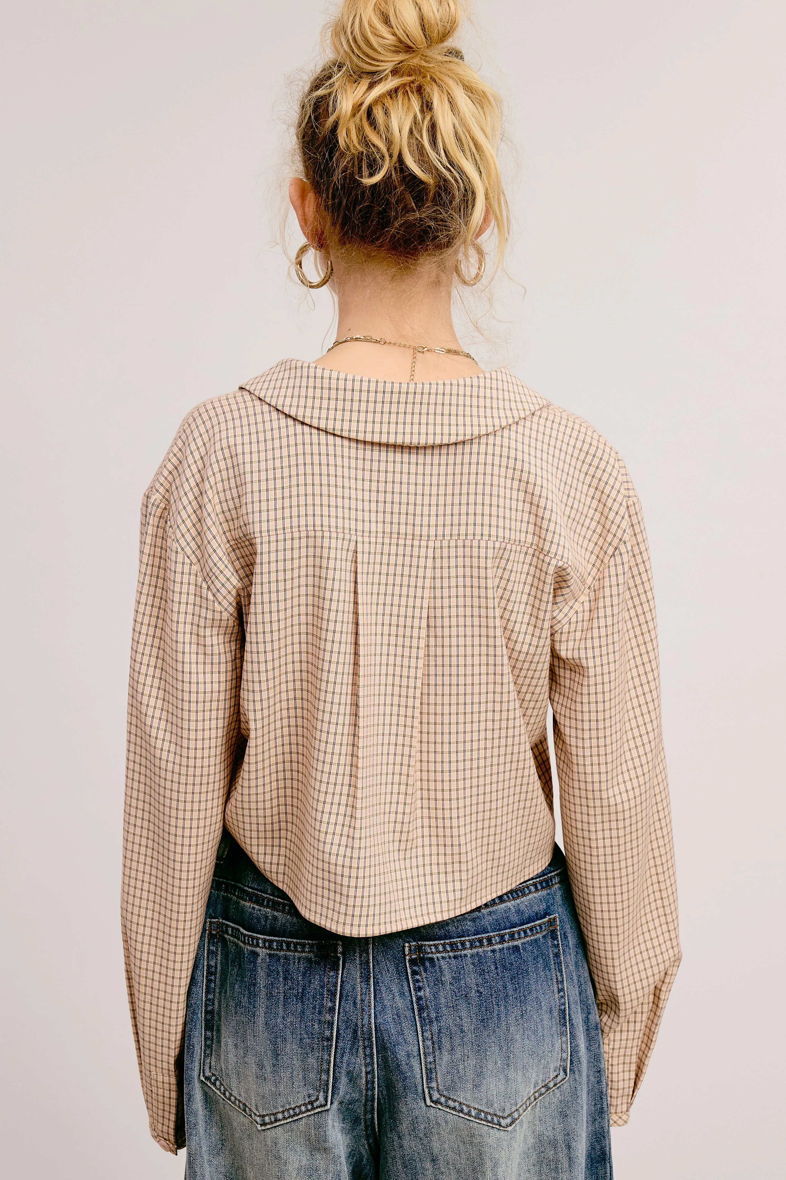 PETER PAN COLLAR GINGHAM BLOUSE