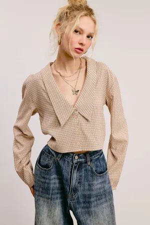 PETER PAN COLLAR GINGHAM BLOUSE
