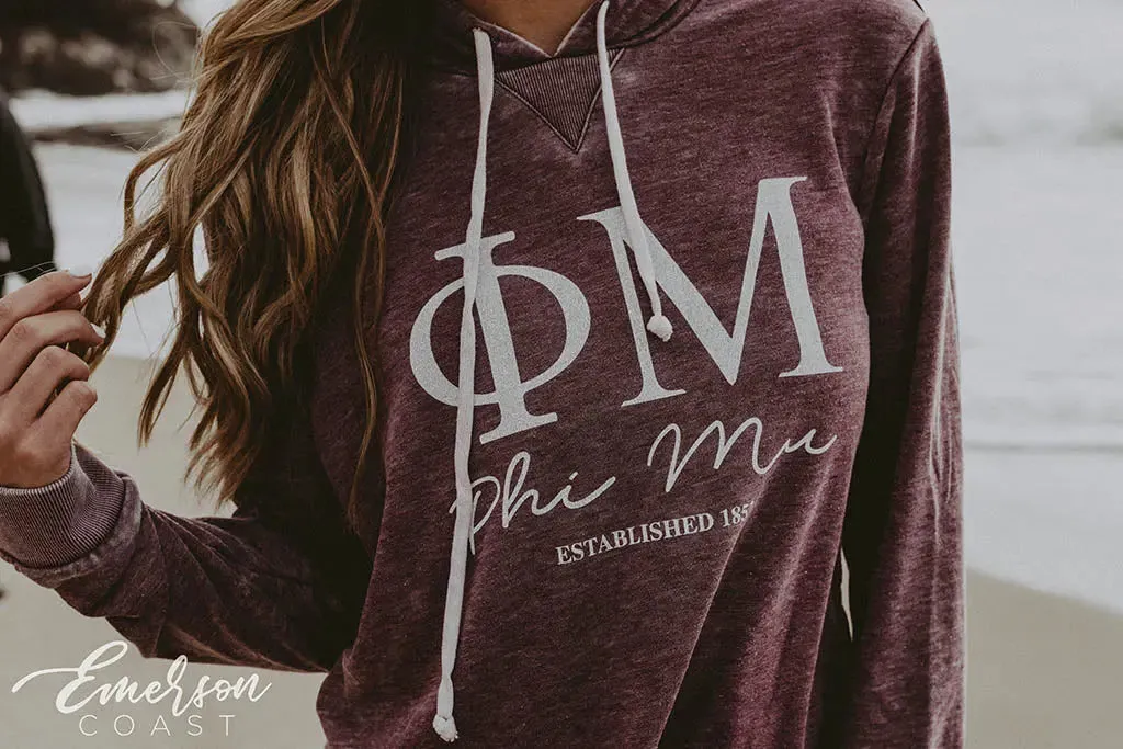 Phi Mu Simple Purple Hoodie