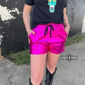Pink Metallic Shorts
