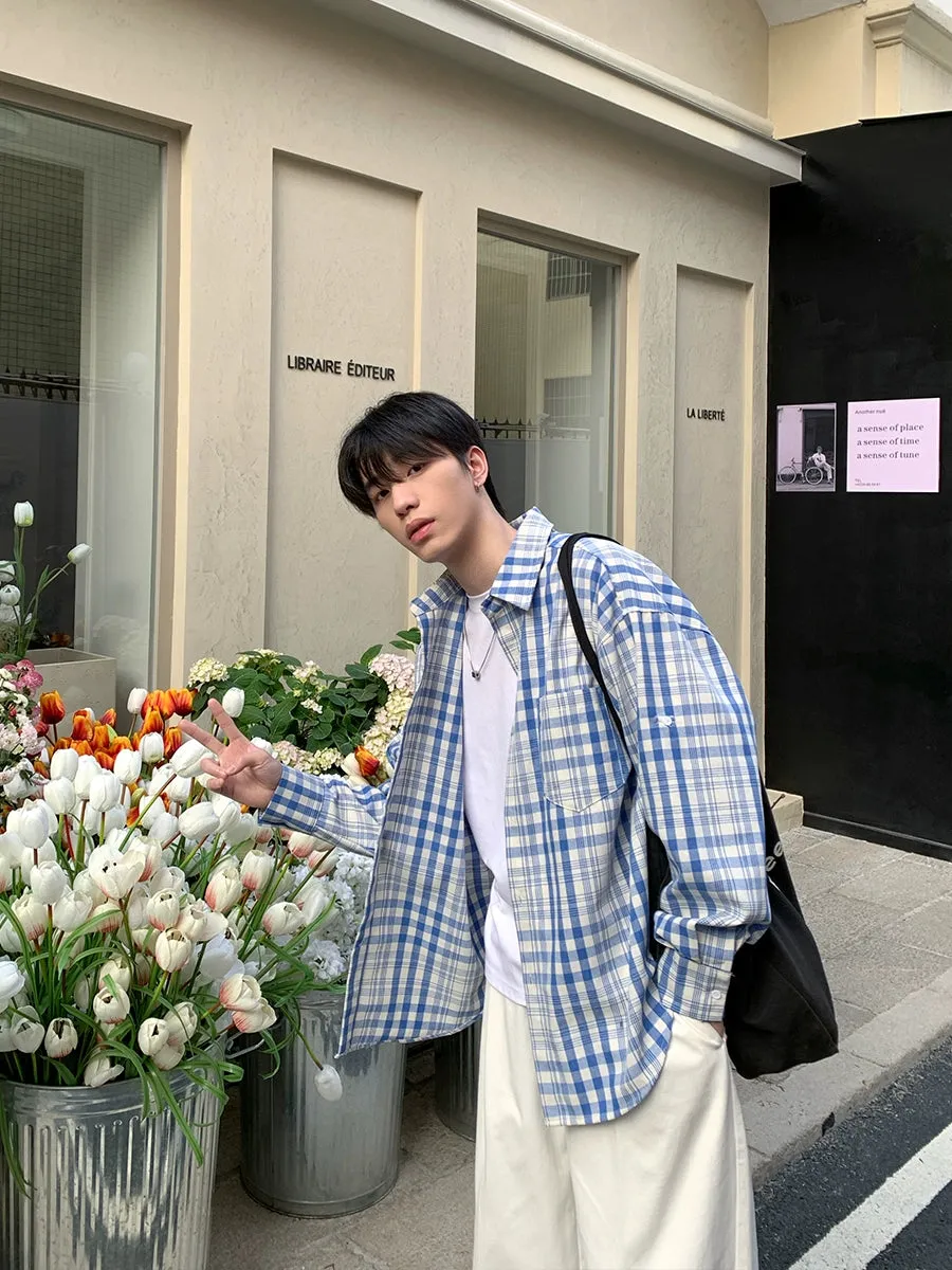 Plaid Long-Sleeve Casual Shirt