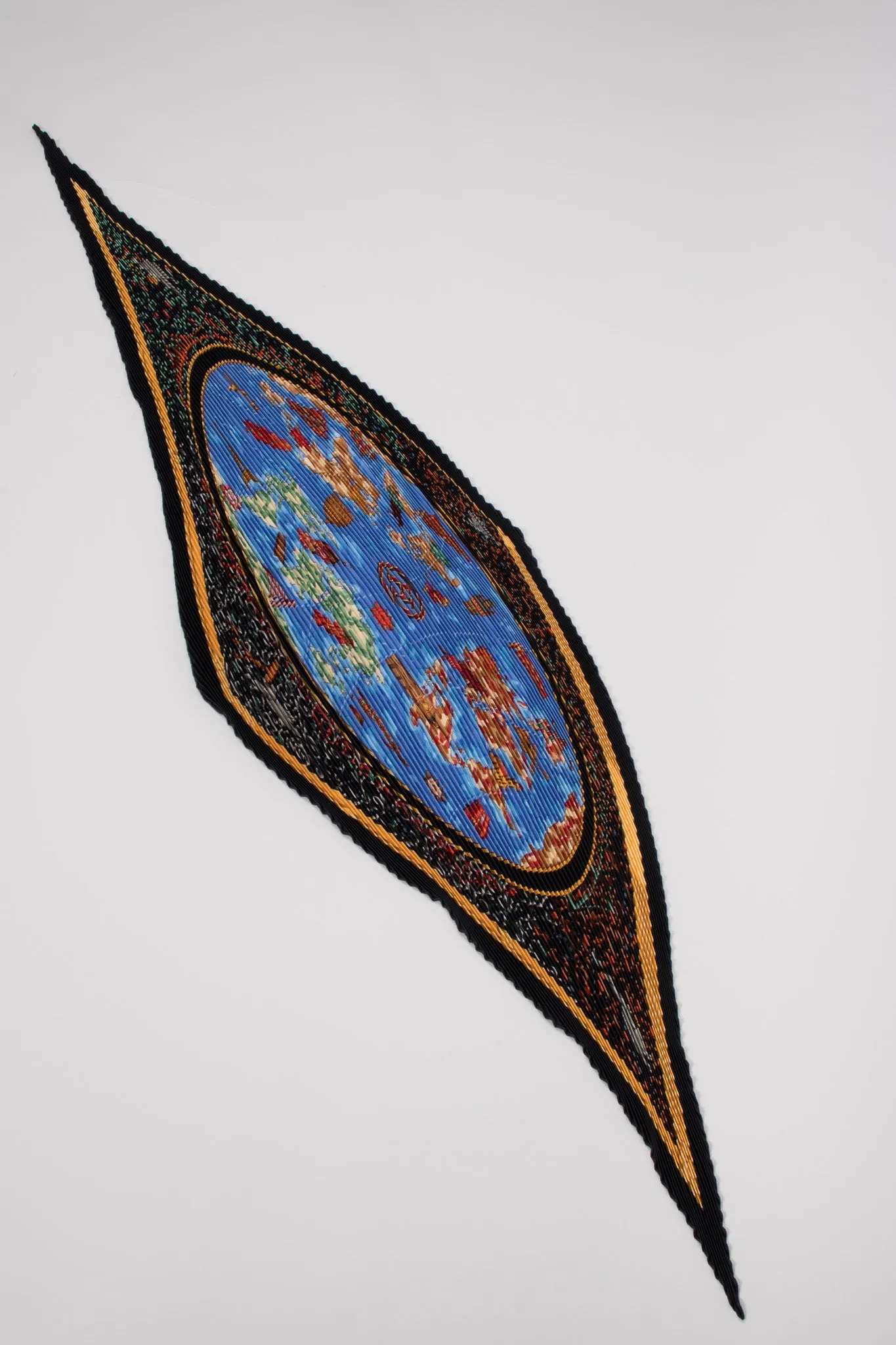 Pleated Online Map Print Scarf