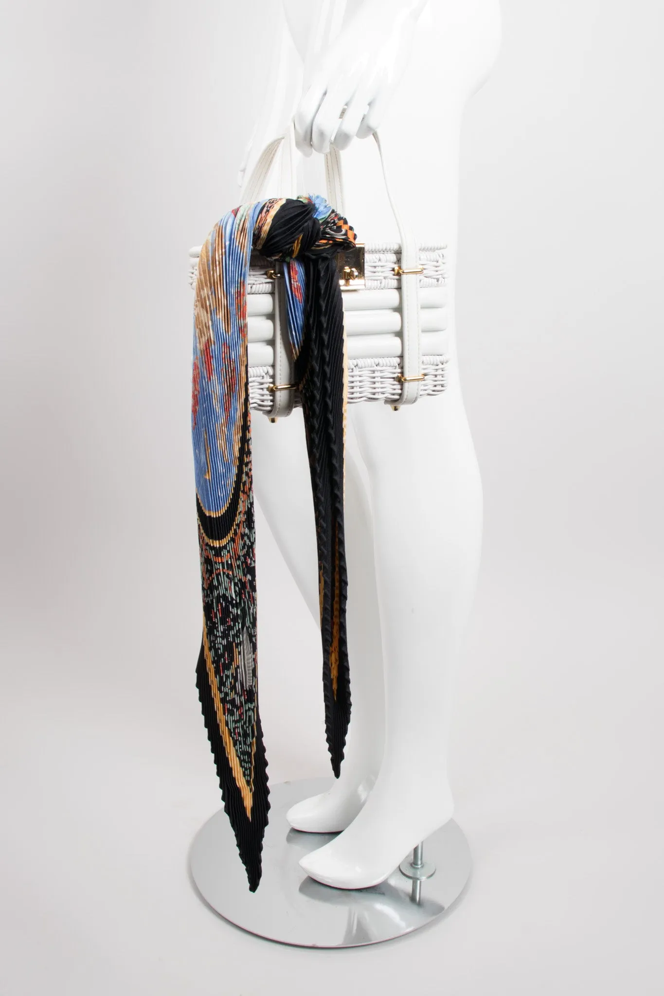 Pleated Online Map Print Scarf