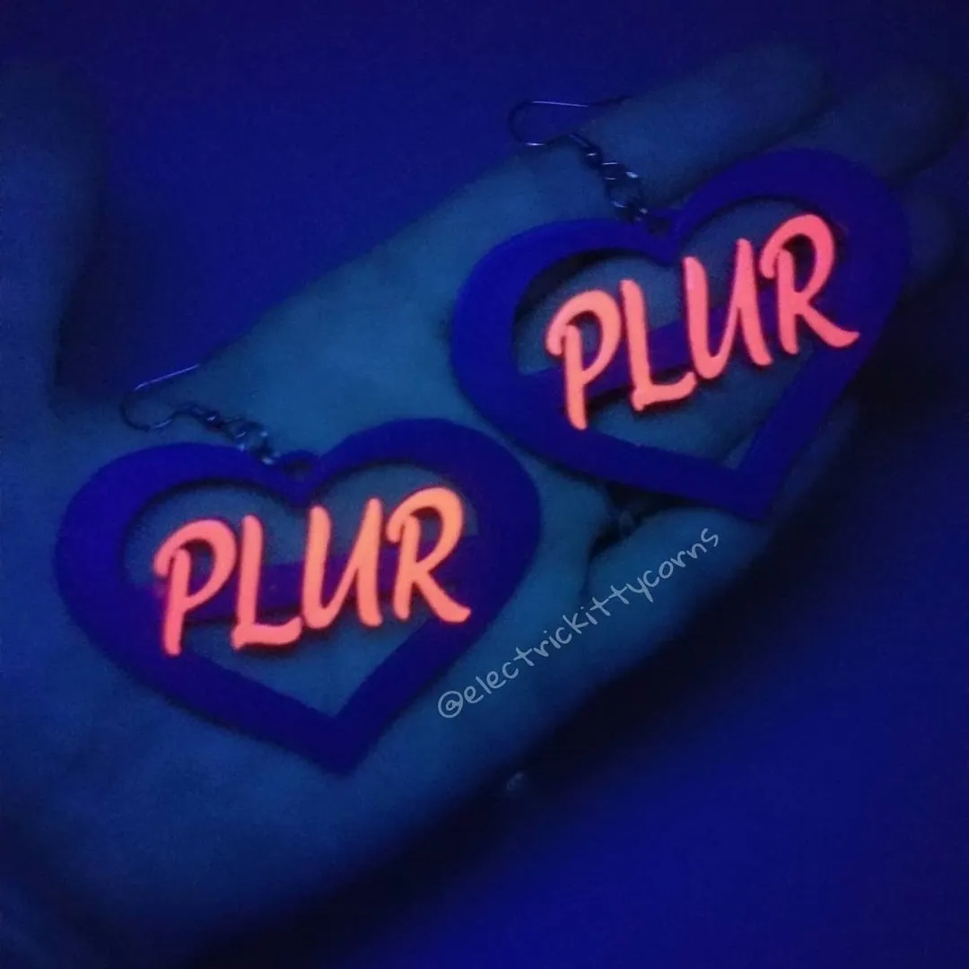 PLUR Heart Earrings