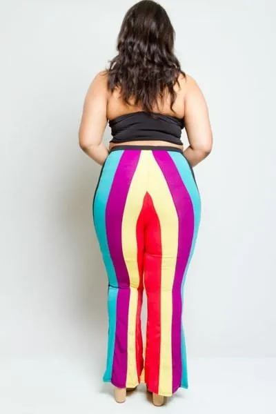 Plus Size Colorful Striped Two Piece Set [SALE]