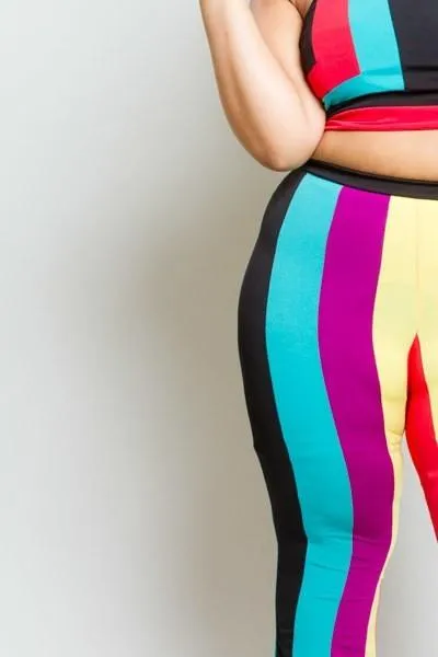 Plus Size Colorful Striped Two Piece Set [SALE]
