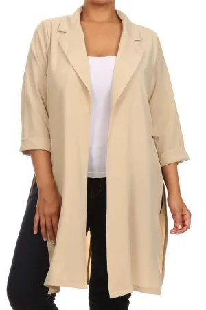 Plus Size In Town Sheer Split Sides Jacket
