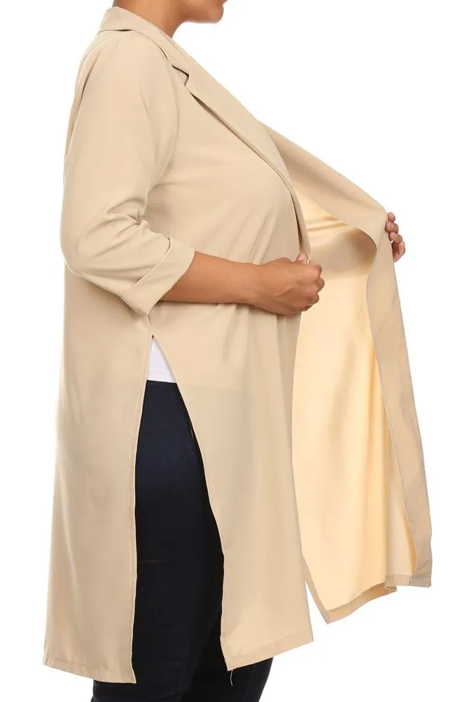 Plus Size In Town Sheer Split Sides Jacket