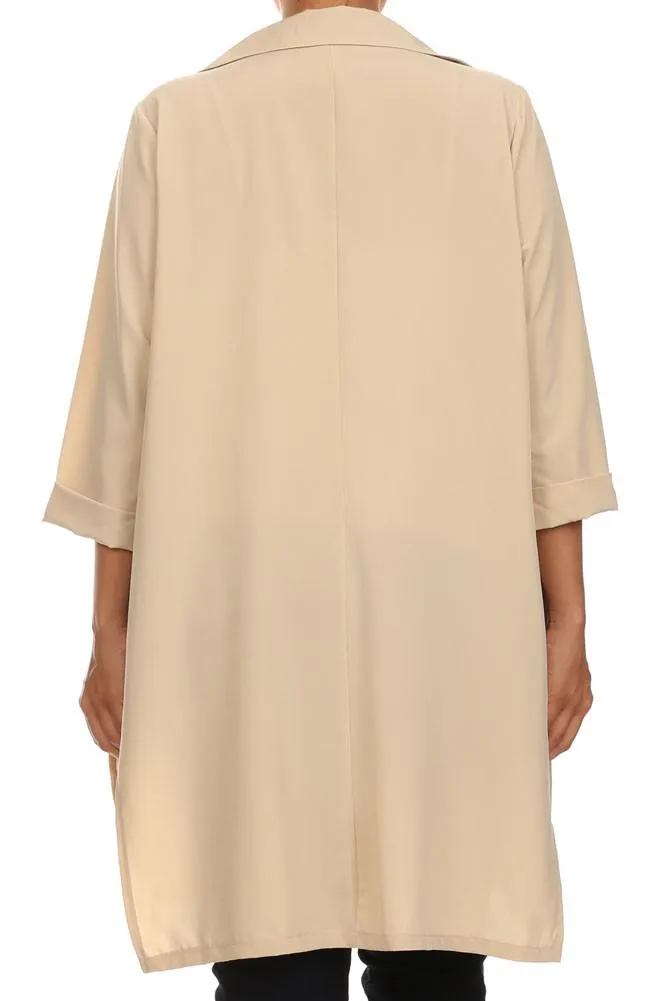 Plus Size In Town Sheer Split Sides Jacket