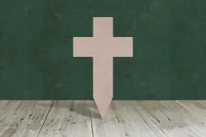 Pointed cross - wooden craft shape - 3mm MDF