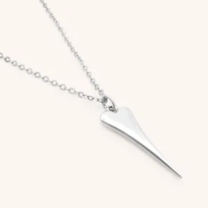 Pointed Heart Fine Chain Necklace, Silver