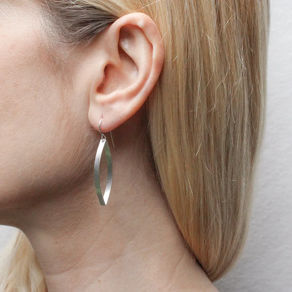 Pointed Ribbon Hoop Wire Earrings