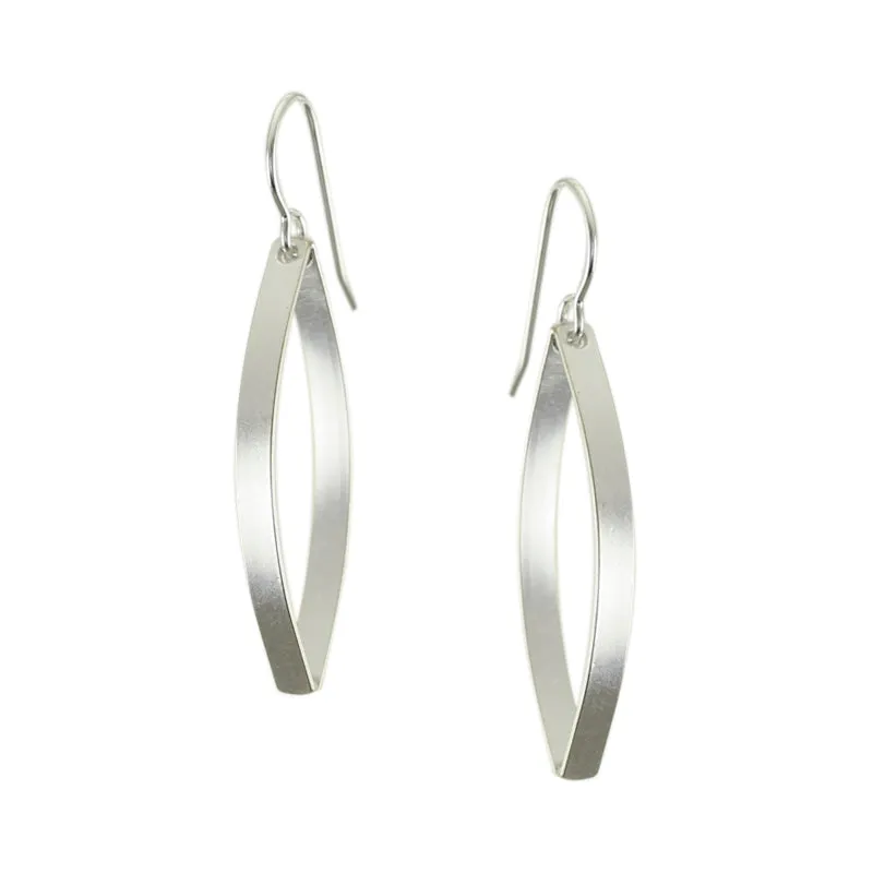 Pointed Ribbon Hoop Wire Earrings