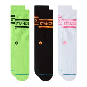 Ponožky STANCE BASIC 3 páry CREW biela/čierna/zelená