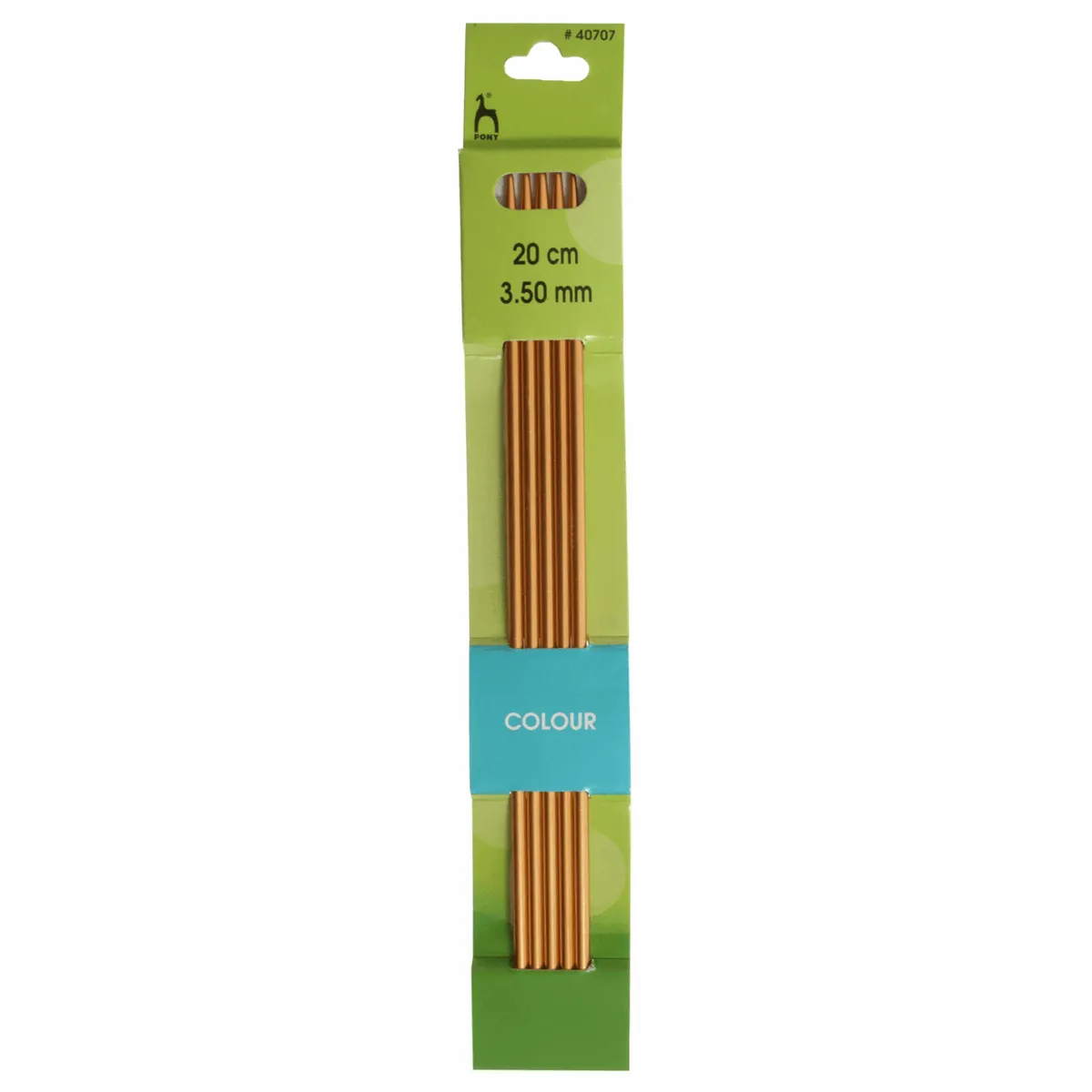 Pony Double-Point Coloured Knitting Needles-Set Of Five 3.50mm
