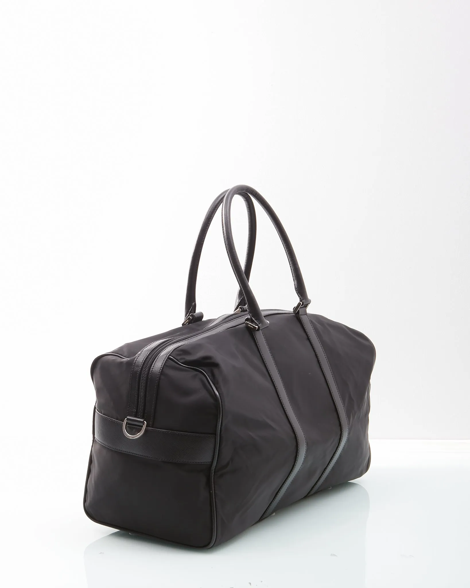 Prada Black Nylon Tessuto Travel Duffle Bag